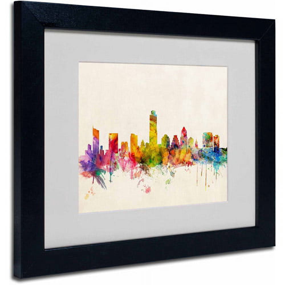 Trademark Fine Art "Austin, Texas" by Michael Tompsett, Black Frame