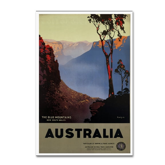 Trademark Fine Art 'Australia Blue' Canvas Art by Vintage Apple Collection