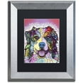 thumbnail image 1 of Trademark Fine Art "Australian Shepherd" Canvas Art by Dean Russo, Black Matte, Silver Frame, 1 of 4