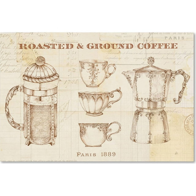 Trademark Fine Art "Authentic Coffee I" Canvas Art by Daphne Brissonnet