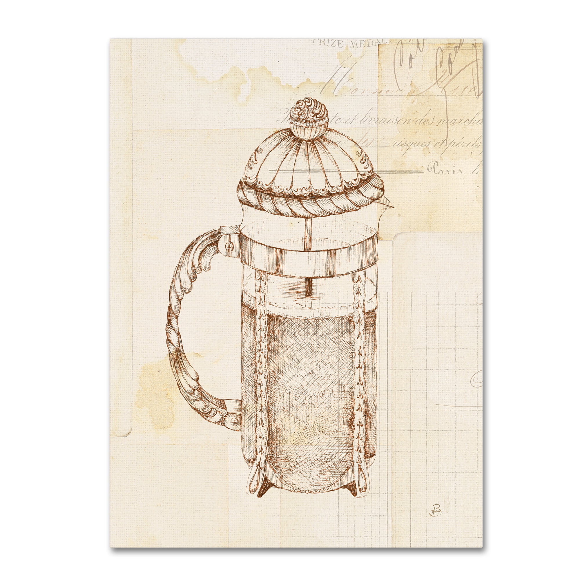 Trademark Fine Art "Authentic Coffee II" Canvas Art by Daphne Brissonnet