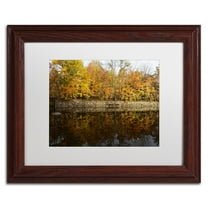 Trademark Fine Art "Autumn Along the Rocky River" Canvas Art by Kurt Shaffer, White Matte, Wood Frame