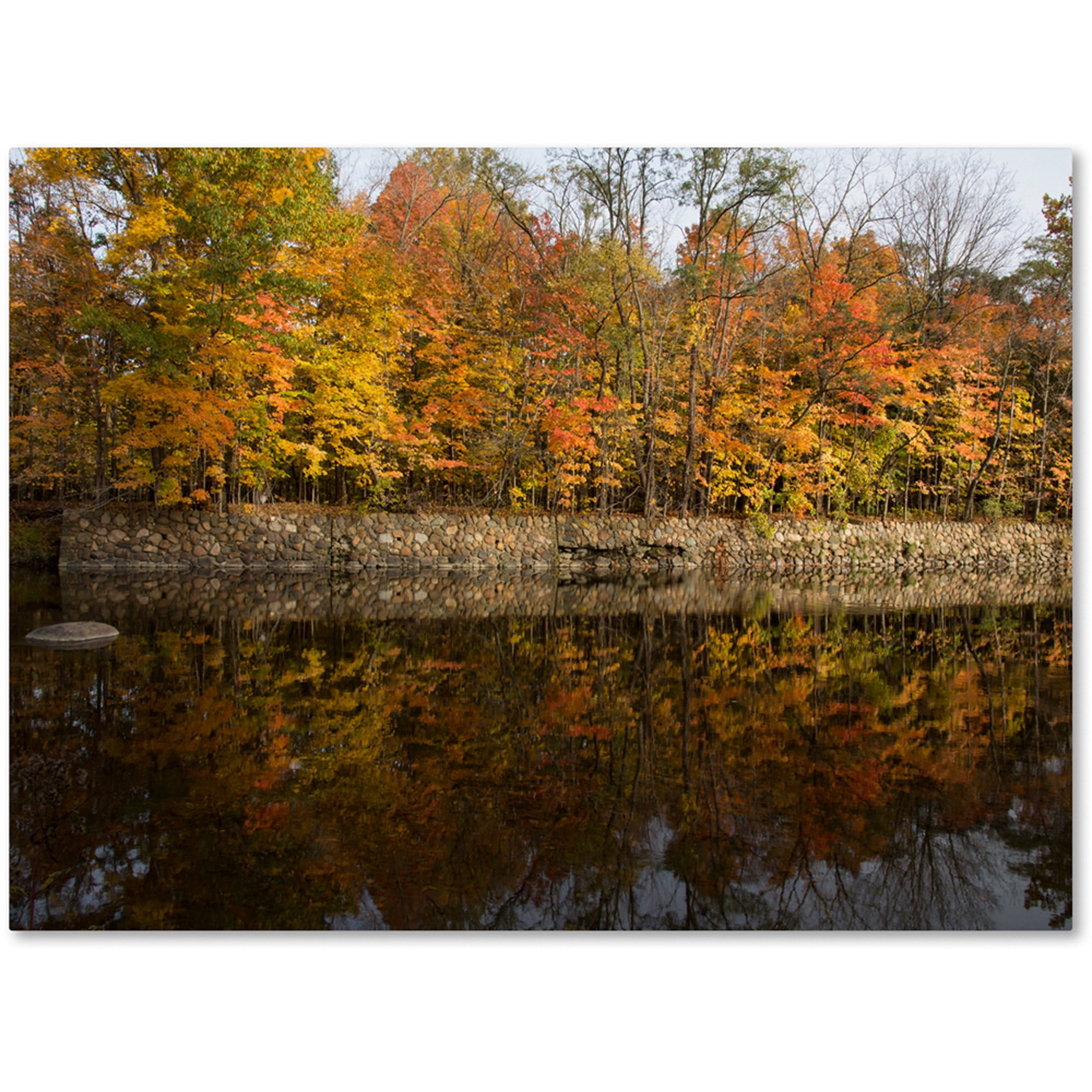 Trademark Fine Art "Autumn Along the Rocky River" Canvas Art by Kurt Shaffer
