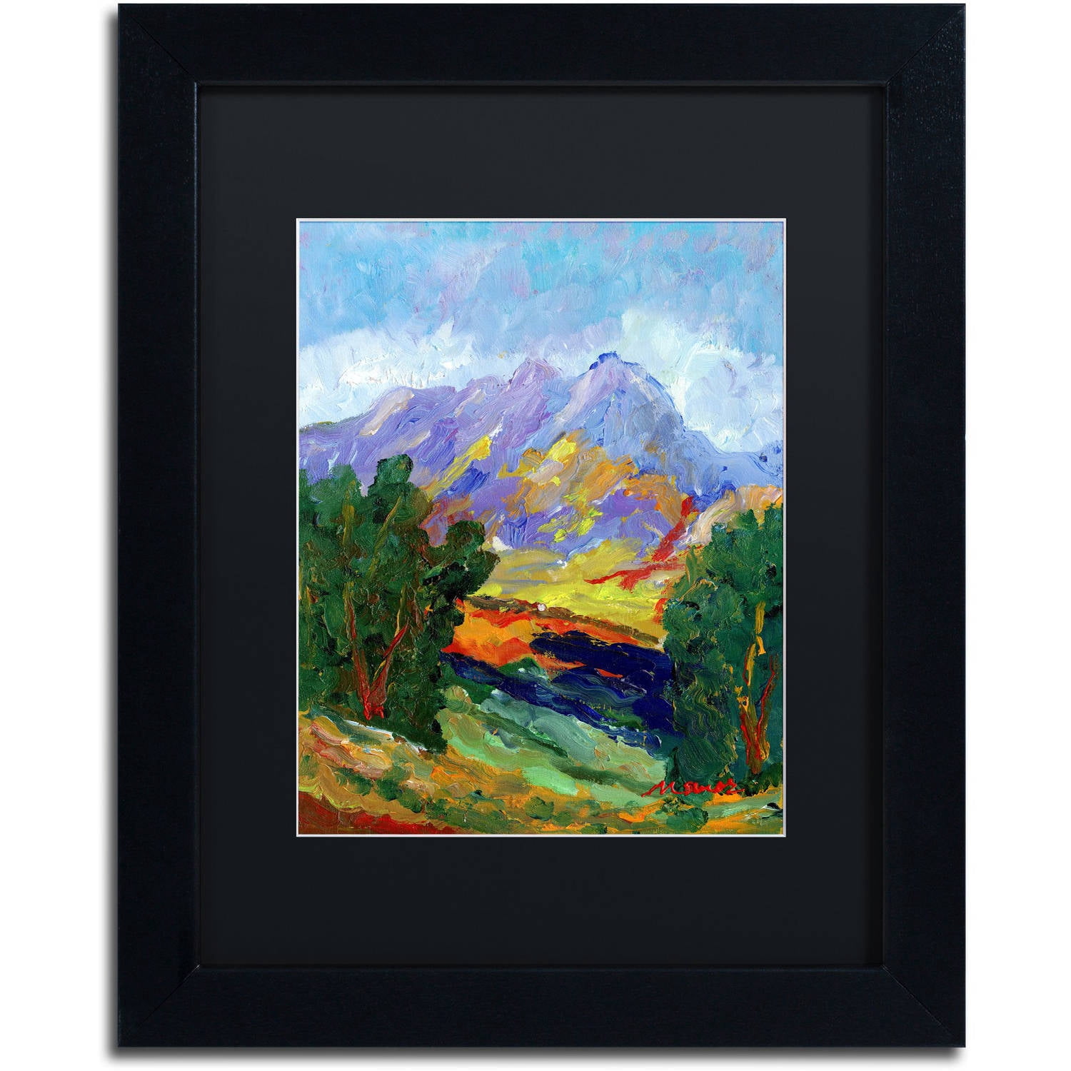Trademark Fine Art "Autumn Amber California North" Canvas Art by Manor Shadian Black Matte, Black Frame