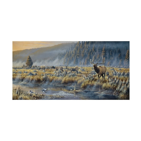 Trademark Fine Art Wilhelm Goebel Autumn Classic Elk Canvas Wall Art - 10x19