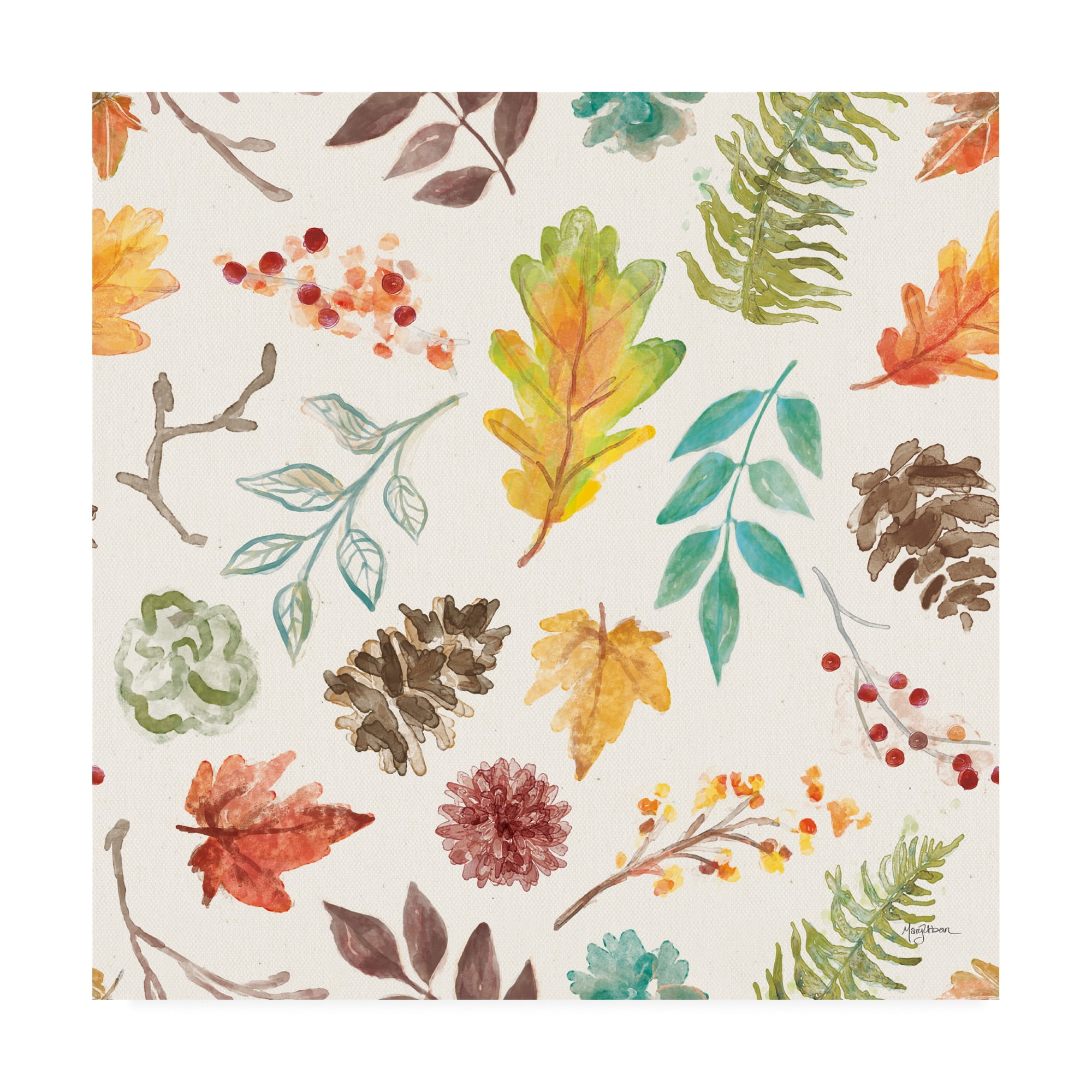Trademark Fine Art 'Autumn Friends Pattern IIA' Canvas Art by Mary Urban