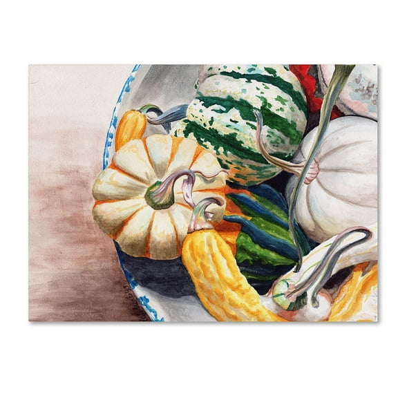 Trademark Fine Art "Autumn Gourds" Canvas Art by Jennifer Redstreake