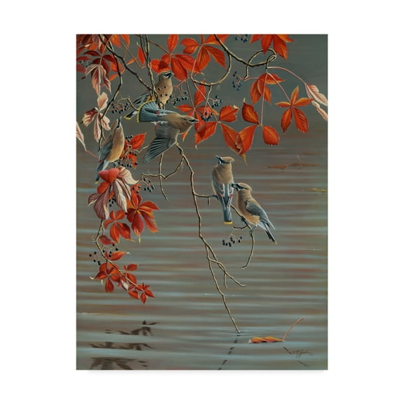 Trademark Fine Art 'Autumn Harvest Cedar Waxwing' Canvas Art by Wilhelm Goebel