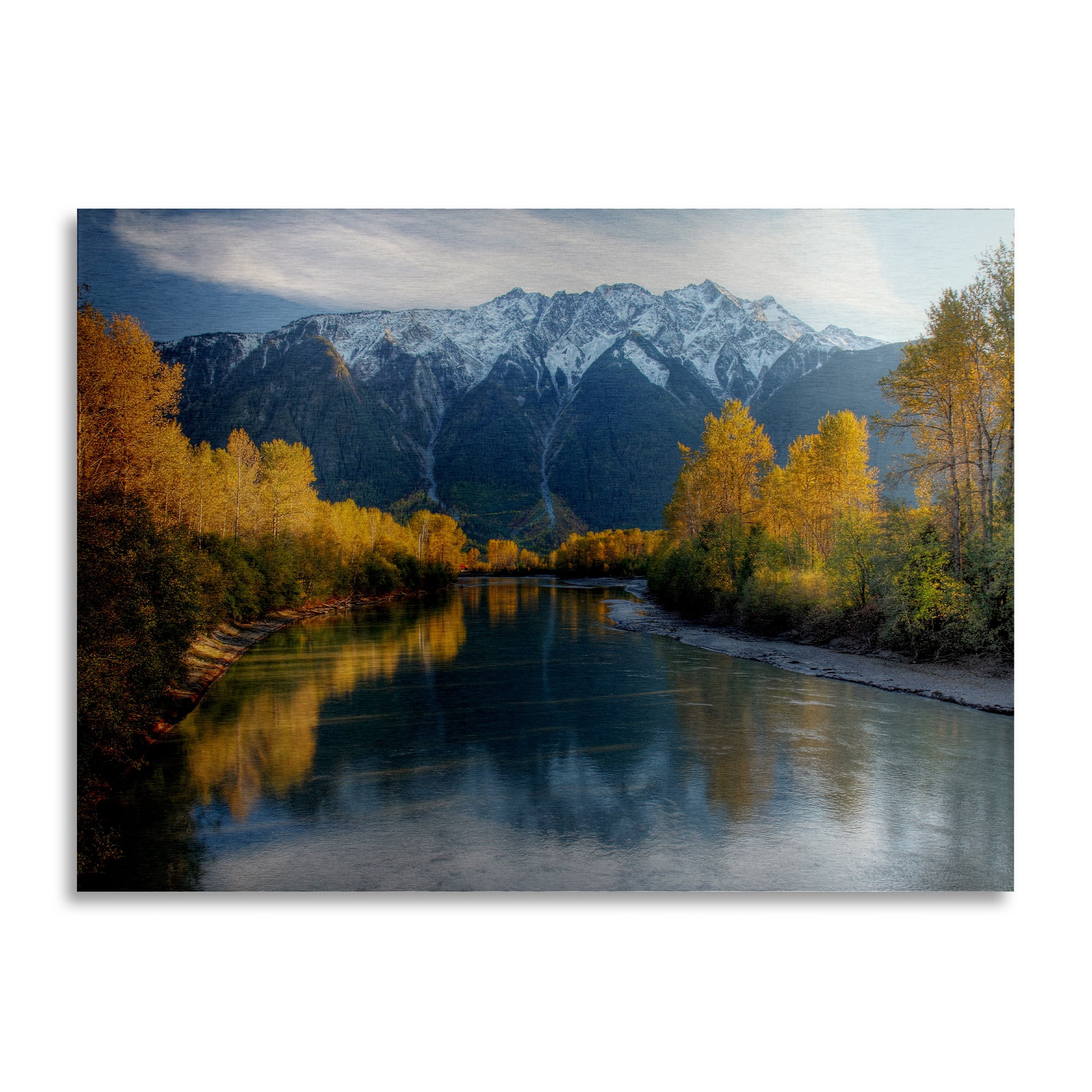 Trademark Fine Art 'Autumn River' Brushed Aluminum Wall Art Art by Pierre Leclerc
