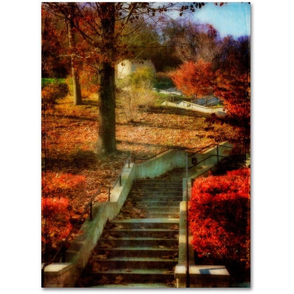 Trademark Fine Art "Autumn Stairway" Canvas Art by Lois Bryan