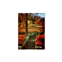 Trademark Fine Art "Autumn Stairway" Canvas Art by Lois Bryan