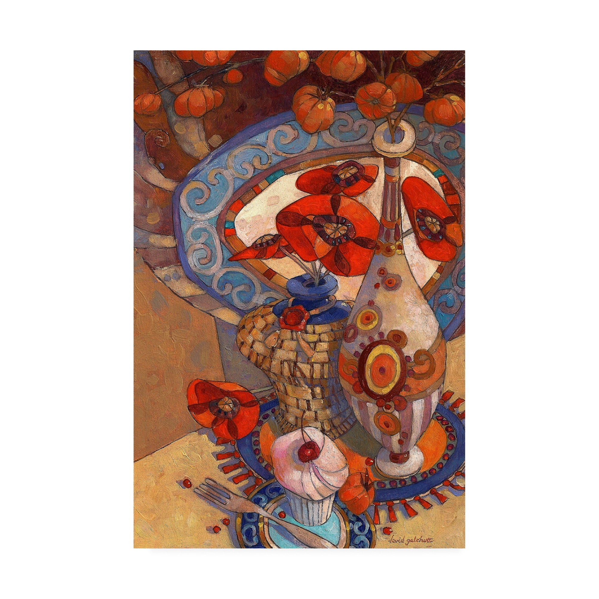 Trademark Fine Art 'Autumn Still Life Flowers In Vase' Canvas Art by David Galchutt