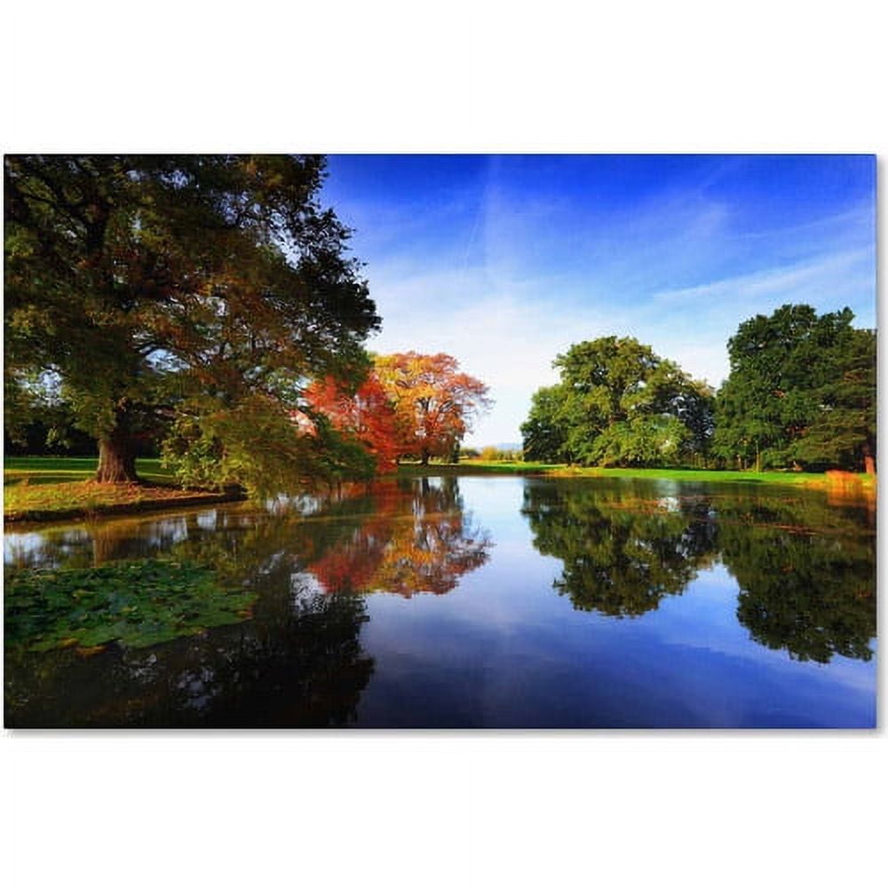 Autumnal Beauty Landscape Framed Canvas Art 32" x 22"