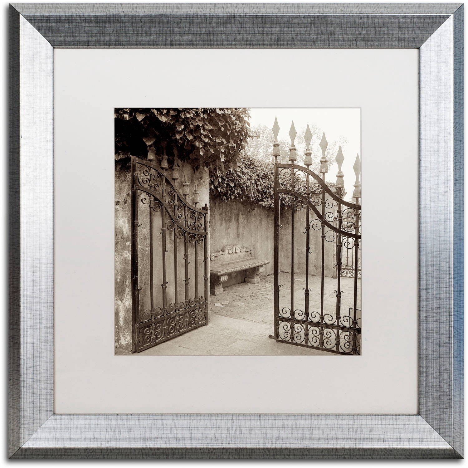 Trademark Fine Art "Avignon I" Canvas Art by Alan Blaustein, White Matte, Silver Frame