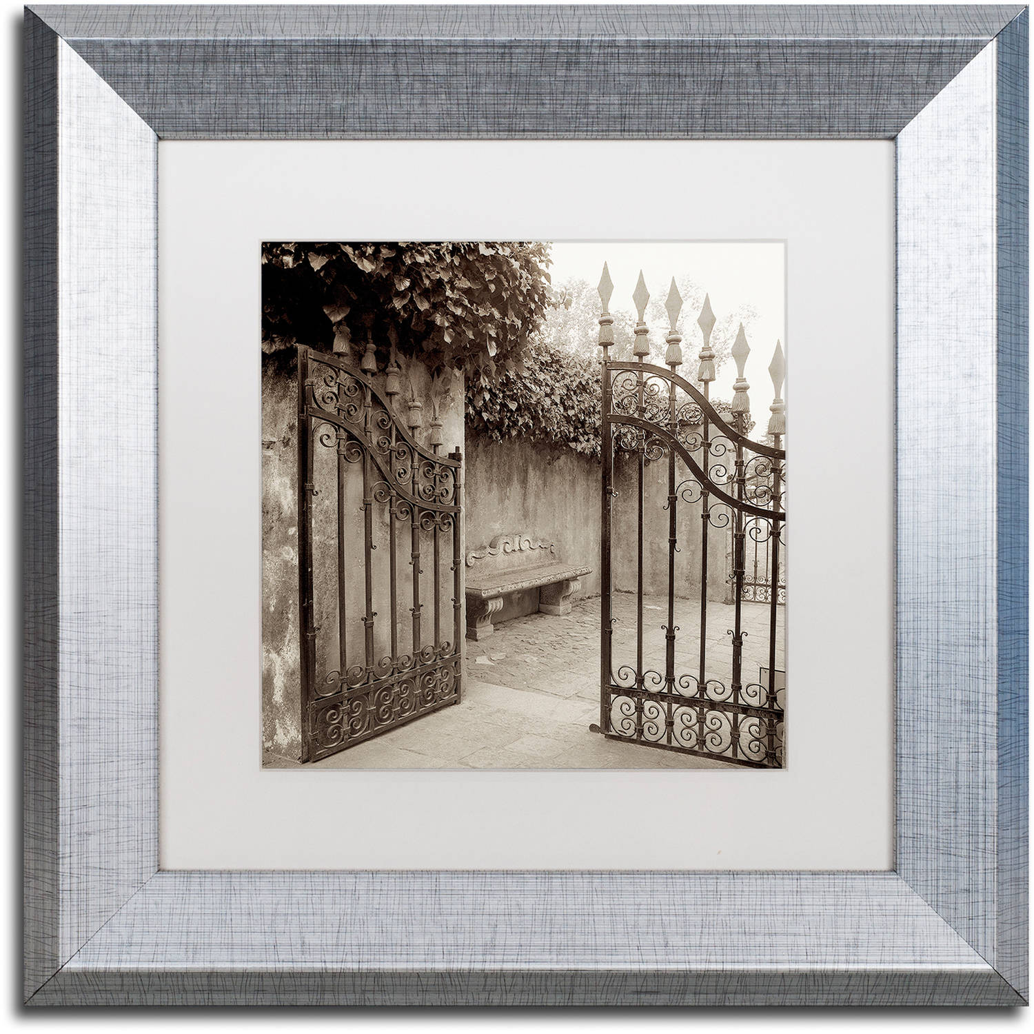 Trademark Fine Art "Avignon I" Canvas Art by Alan Blaustein, White Matte, Silver Frame