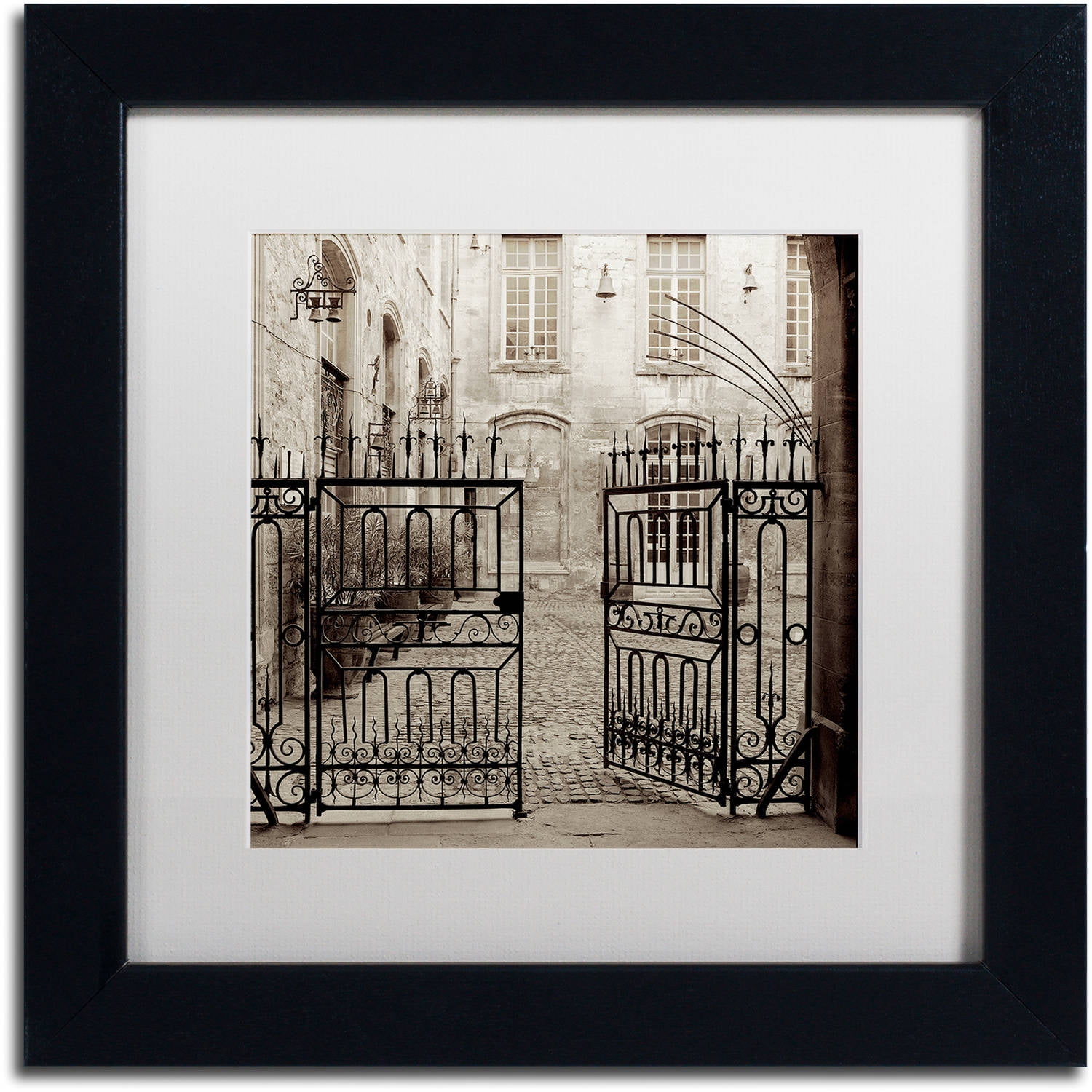 Trademark Fine Art "Avignon II" Canvas Art by Alan Blaustein, White Matte, Black Frame