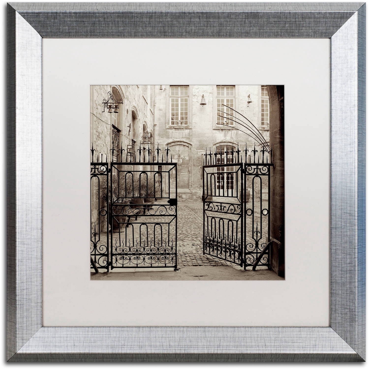 Trademark Fine Art "Avignon II" Canvas Art by Alan Blaustein, White Matte, Silver Frame