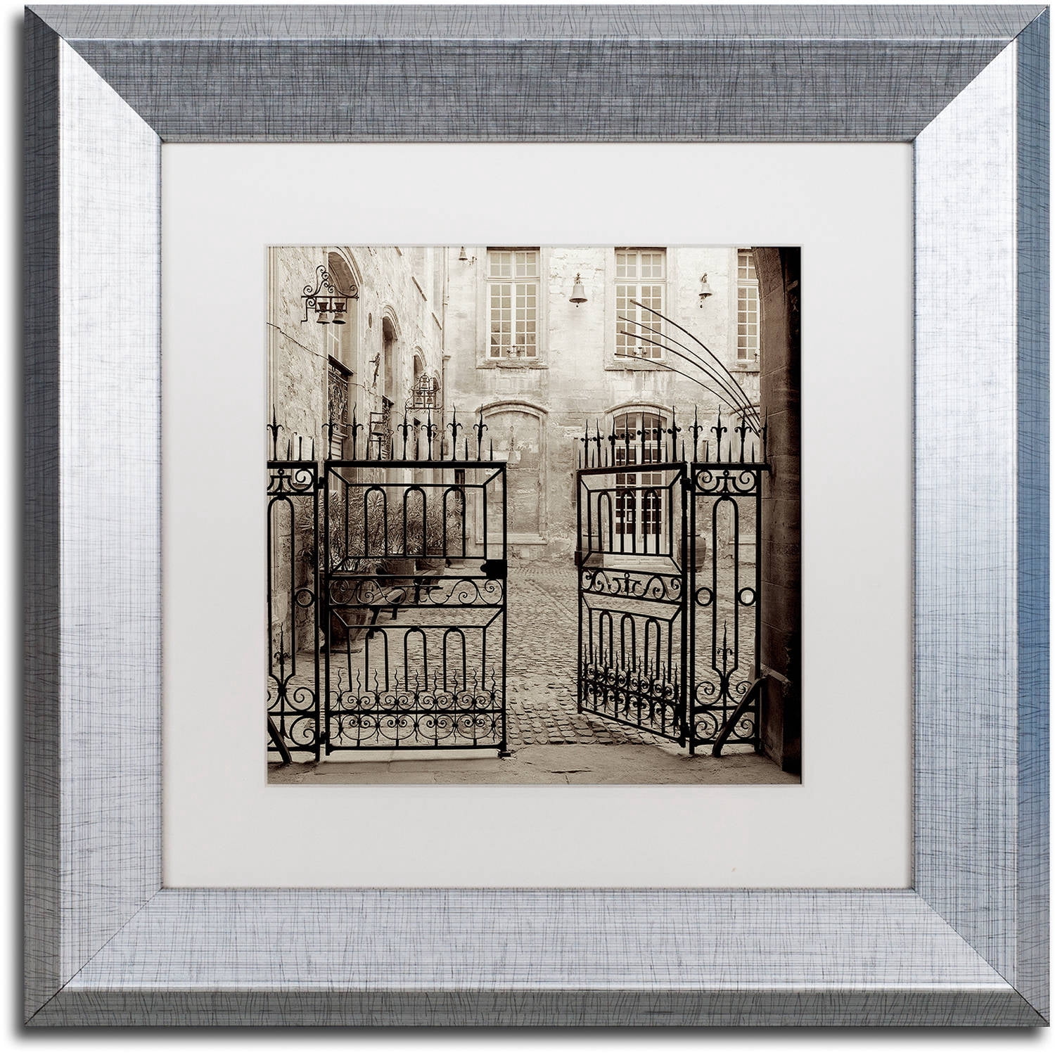 Trademark Fine Art "Avignon II" Canvas Art by Alan Blaustein, White Matte, Silver Frame