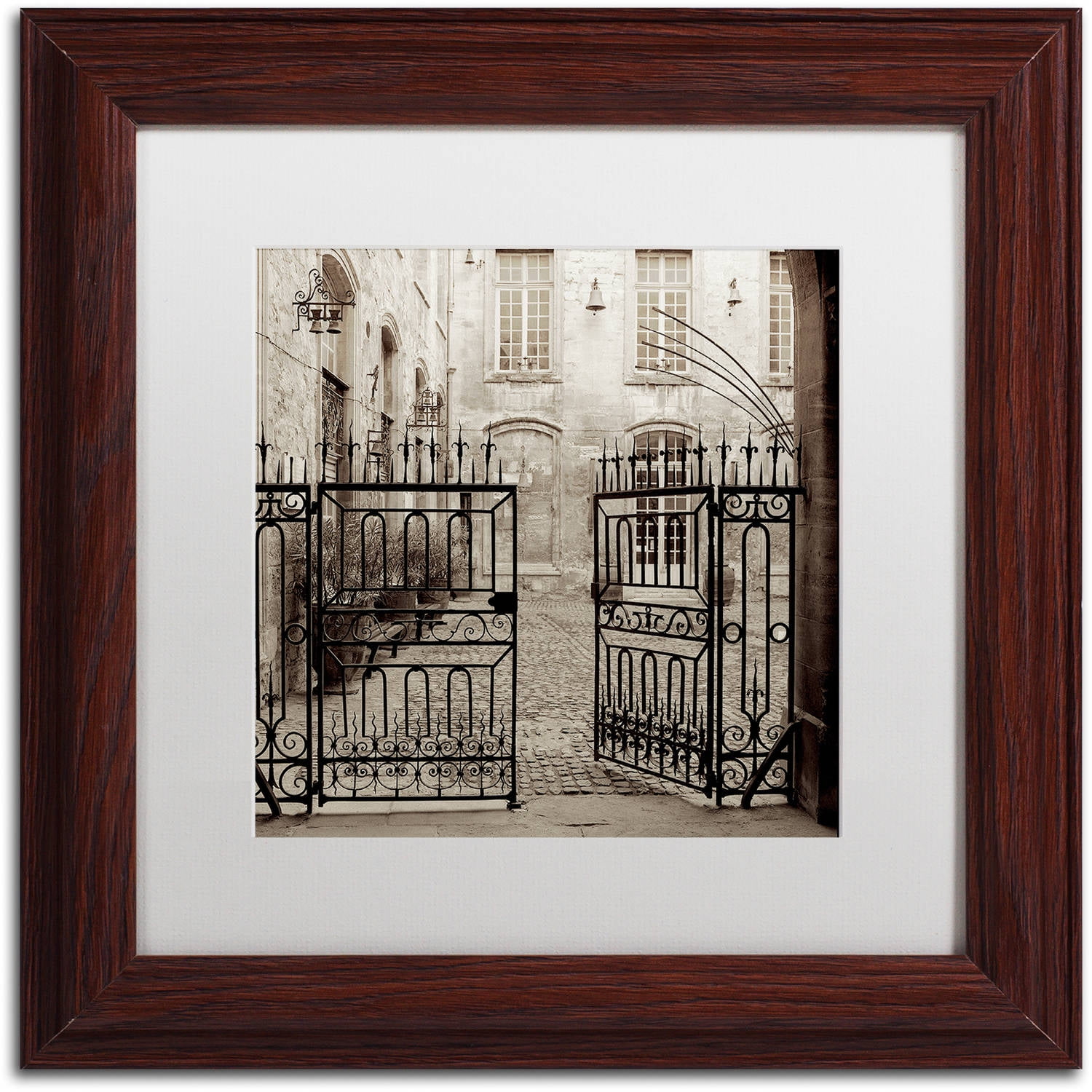 Trademark Fine Art "Avignon II" Canvas Art by Alan Blaustein, White Matte, Wood Frame