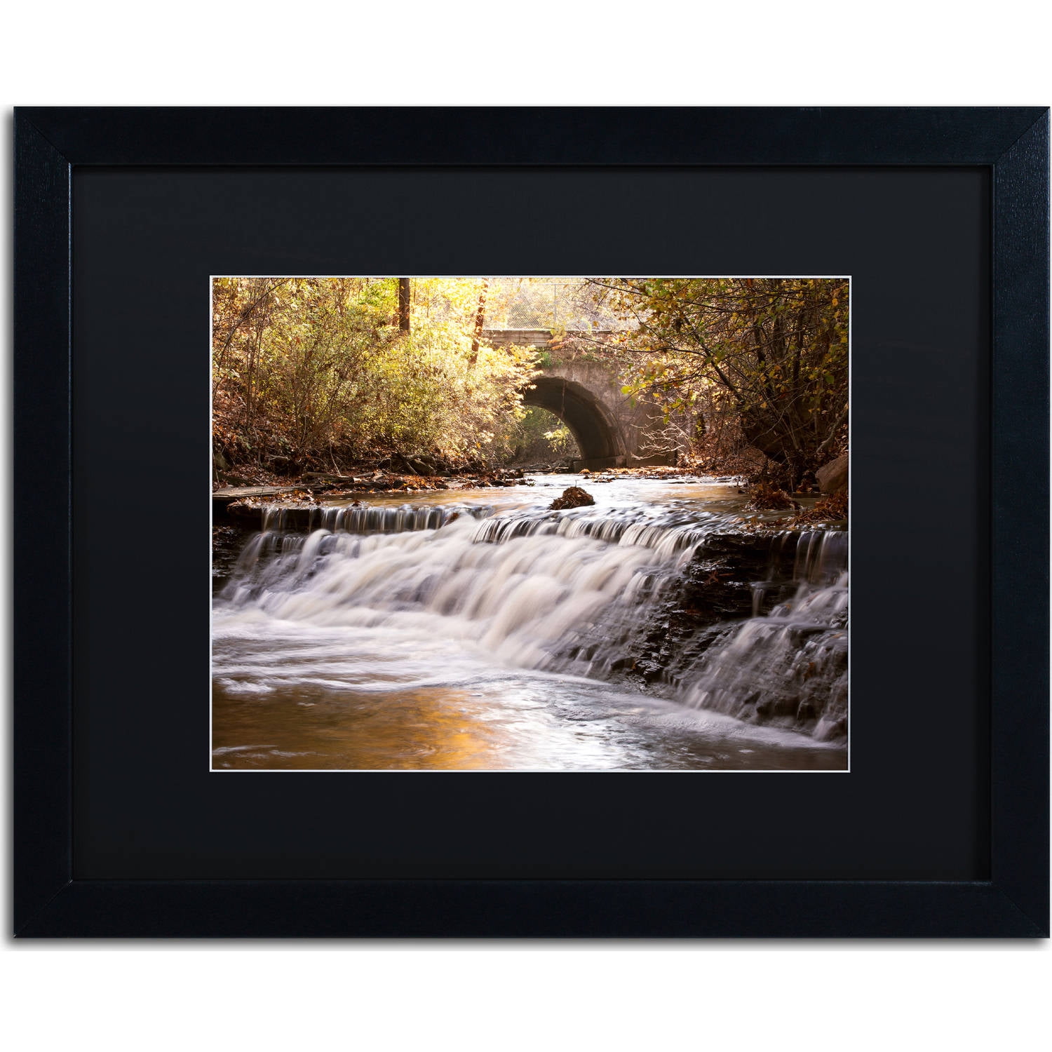 Trademark Fine Art "Avon Falls" Canvas Art by Jason Shaffer, Black Matte, Black Frame