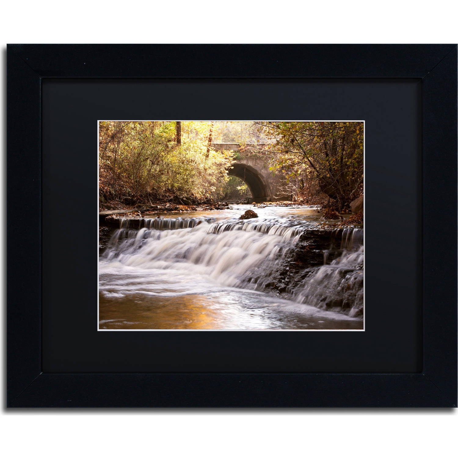 Trademark Fine Art "Avon Falls" Canvas Art by Jason Shaffer, Black Matte, Black Frame