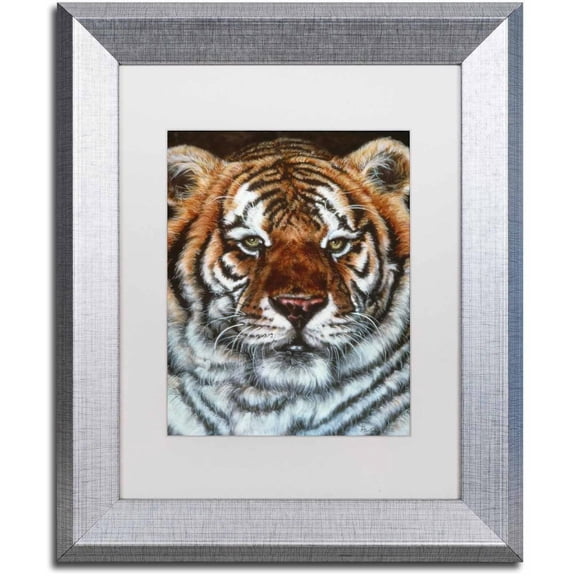 Trademark Fine Art 'Awesome Beauty' Canvas Art by Jenny Newland, White Matte, Silver Frame