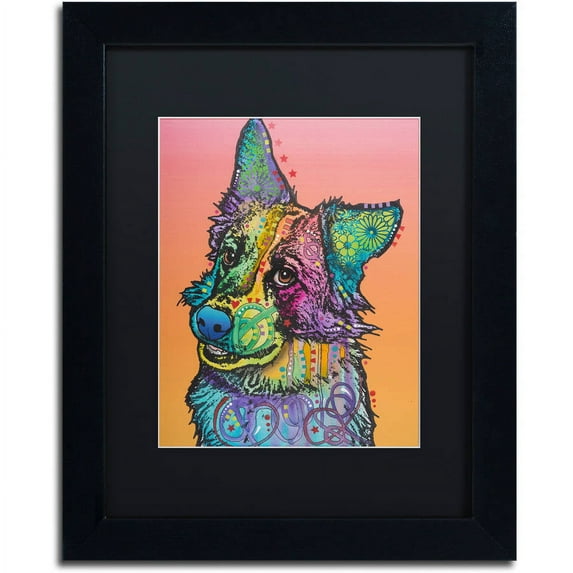 Trademark Fine Art "Axel" Canvas Art by Dean Russo, Black Matte, Black Frame