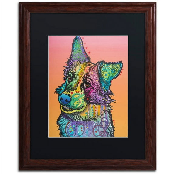 Trademark Fine Art "Axel" Canvas Art by Dean Russo, Black Matte, Wood Frame