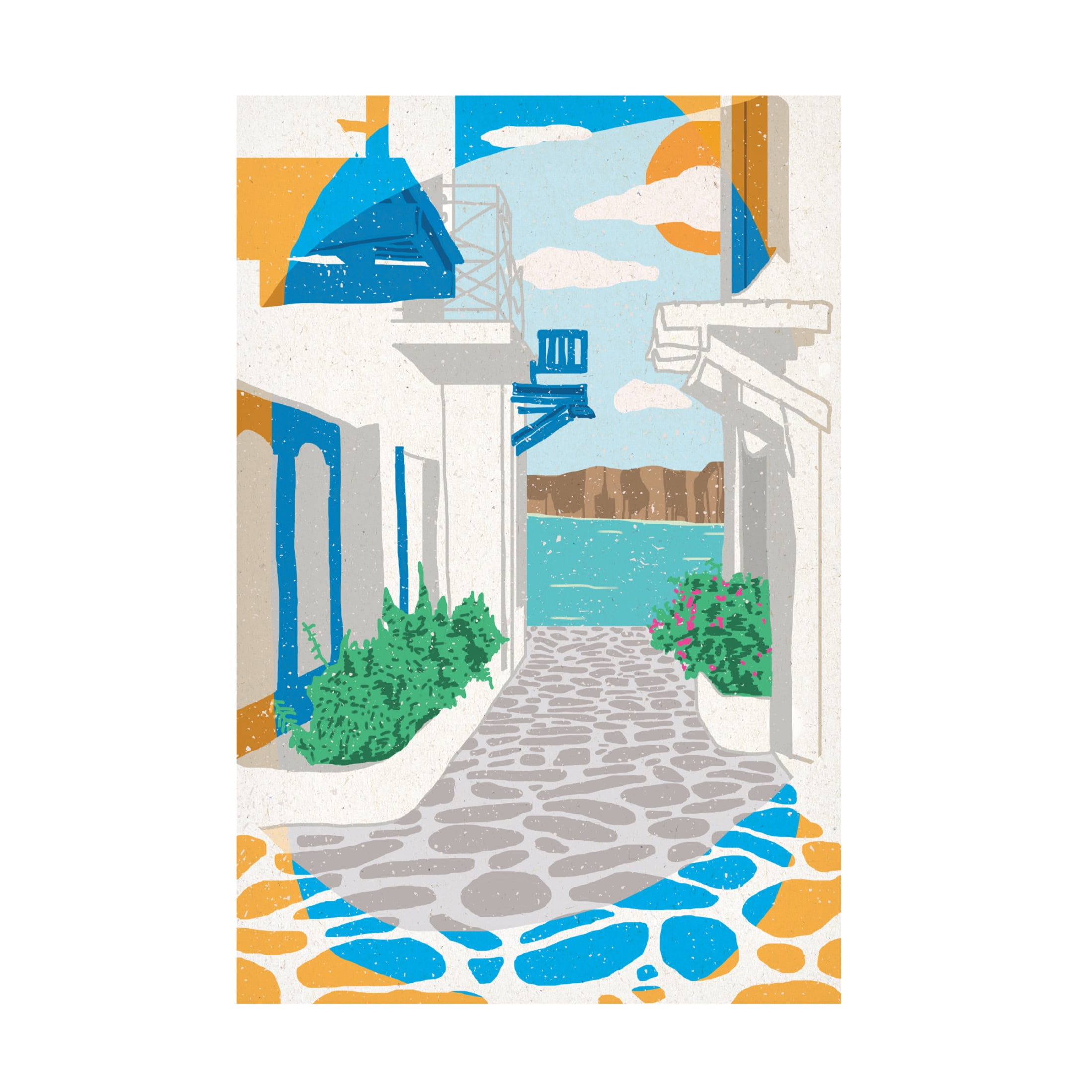 Trademark Fine Art Aylin Demir A Street in Greece Canvas Wall Art