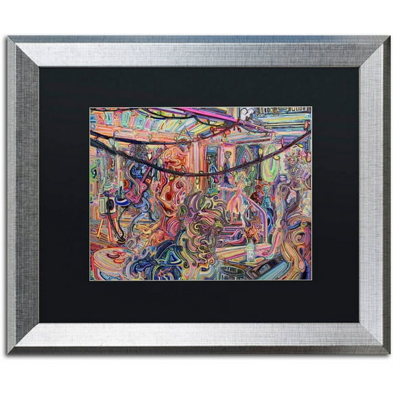 Trademark Fine Art "BBQ" Canvas Art by Josh Byer, Black Matte, Silver Frame