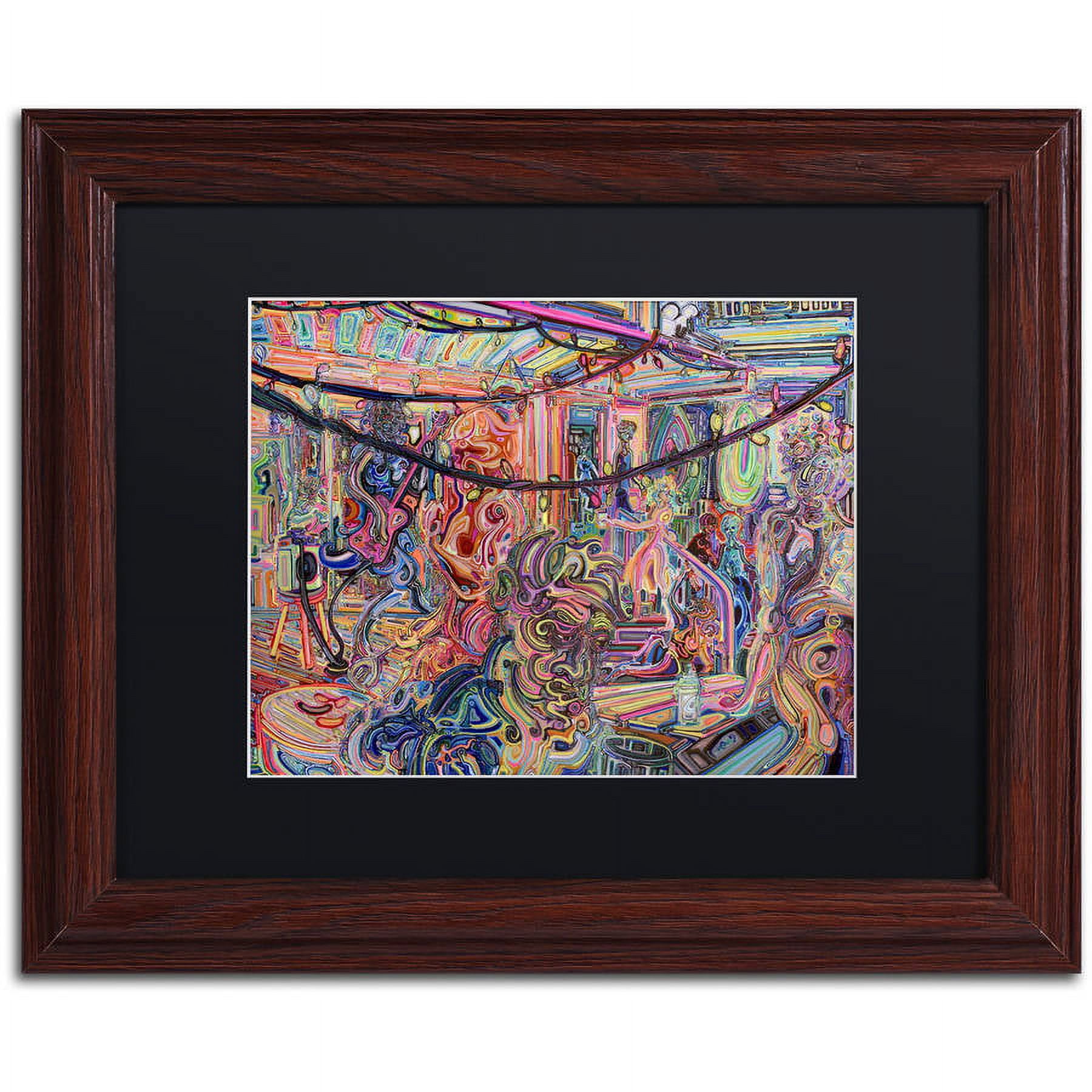 Trademark Fine Art "BBQ" Canvas Art by Josh Byer, Black Matte, Wood Frame