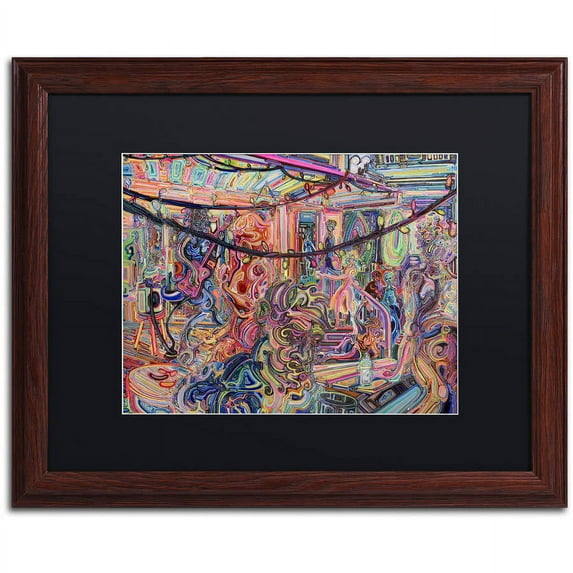 Trademark Fine Art "BBQ" Canvas Art by Josh Byer, Black Matte, Wood Frame