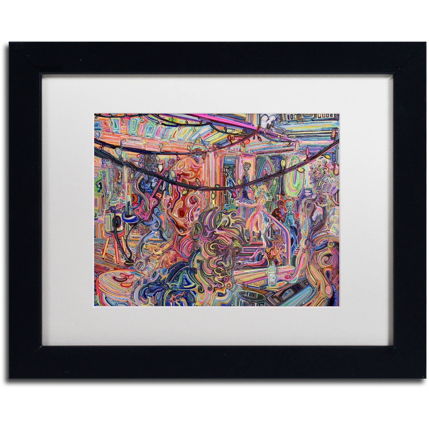 Trademark Fine Art "BBQ" Canvas Art by Josh Byer, White Matte, Black Frame