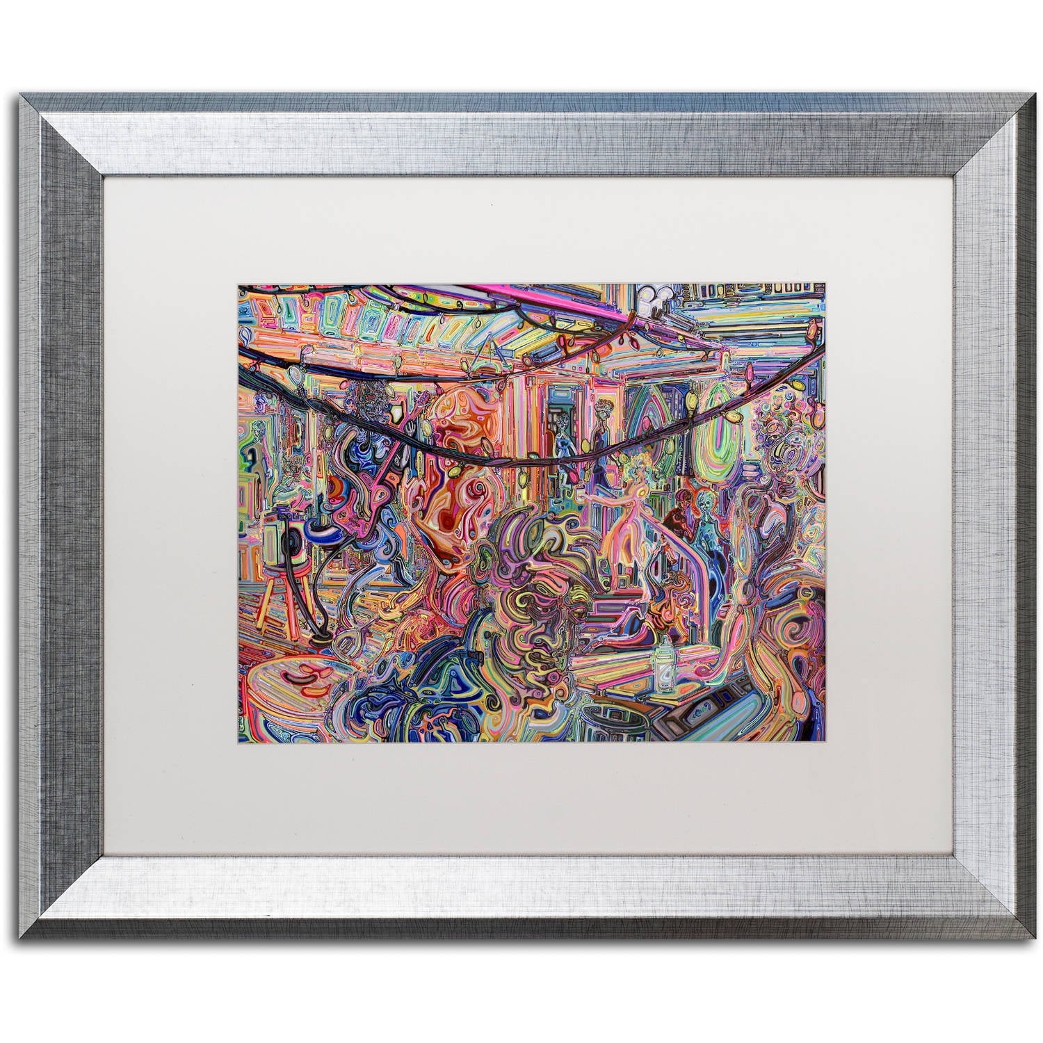 Trademark Fine Art "BBQ" Canvas Art by Josh Byer, White Matte, Silver Frame