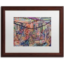 Trademark Fine Art "BBQ" Canvas Art by Josh Byer, White Matte, Wood Frame