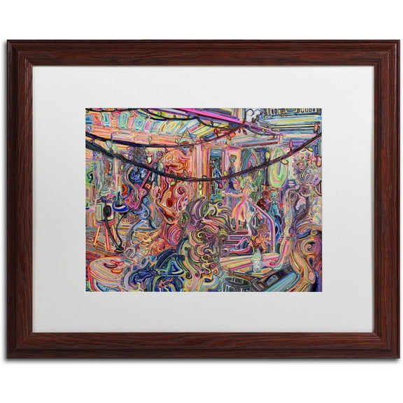 Trademark Fine Art "BBQ" Canvas Art by Josh Byer, White Matte, Wood Frame