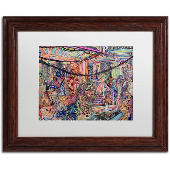 Trademark Fine Art "BBQ" Canvas Art by Josh Byer, White Matte, Wood Frame