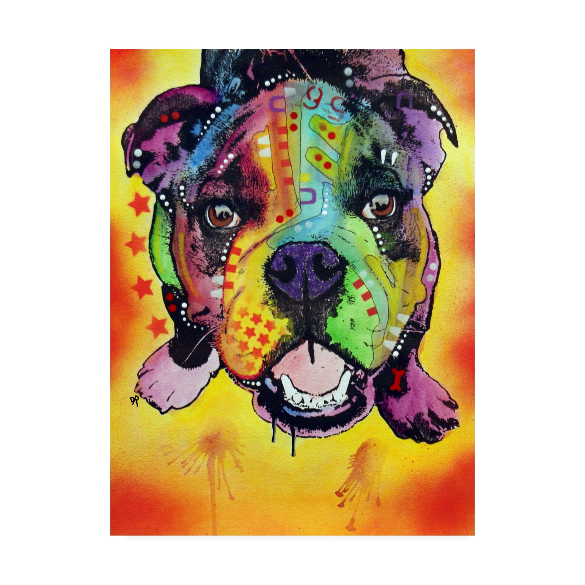 Trademark Fine Art 'Baby Bulldog Stencil' Canvas Art by Dean Russo