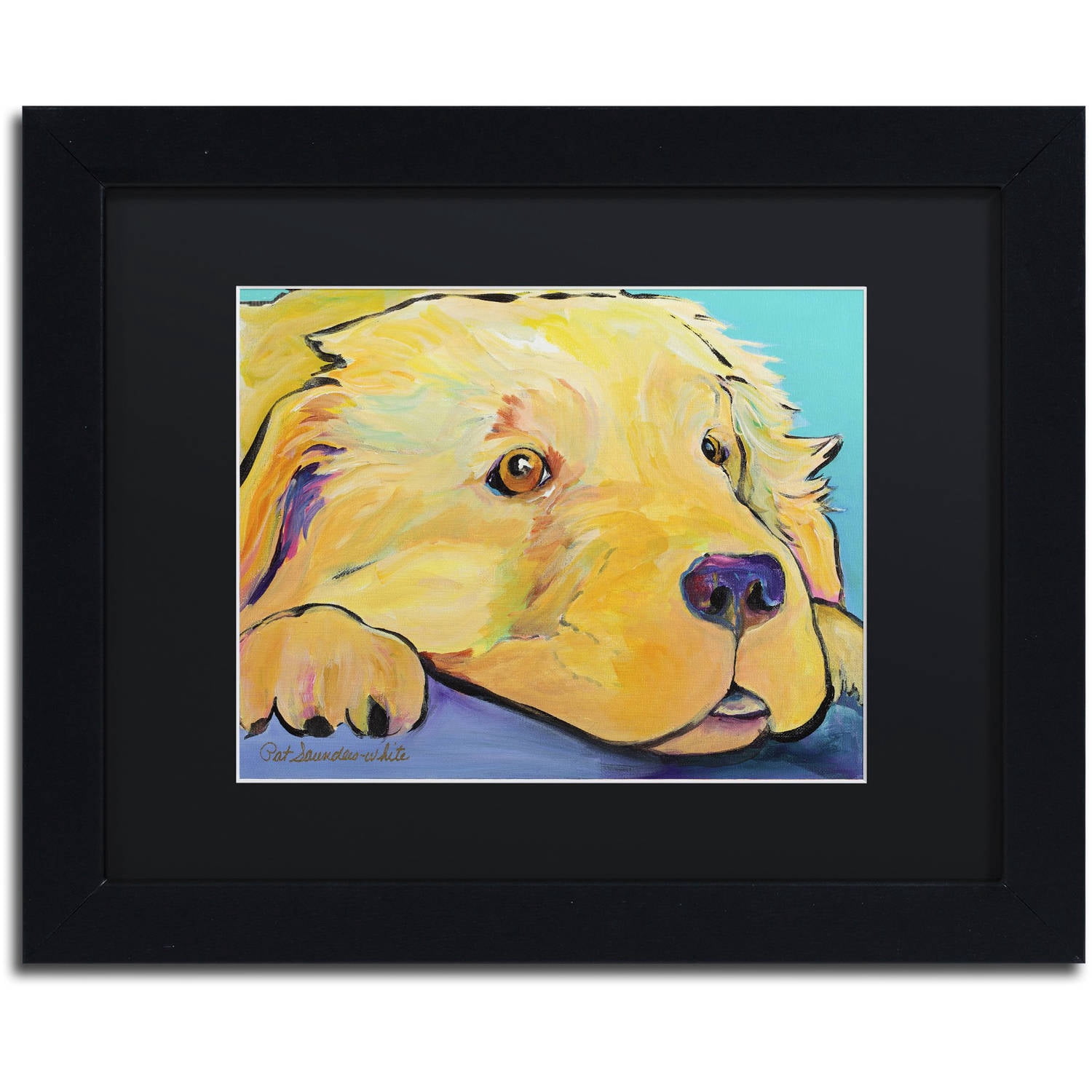 Trademark Fine Art "Baby" Canvas Art by Pat Saunders-White, Black Matte, Black Frame