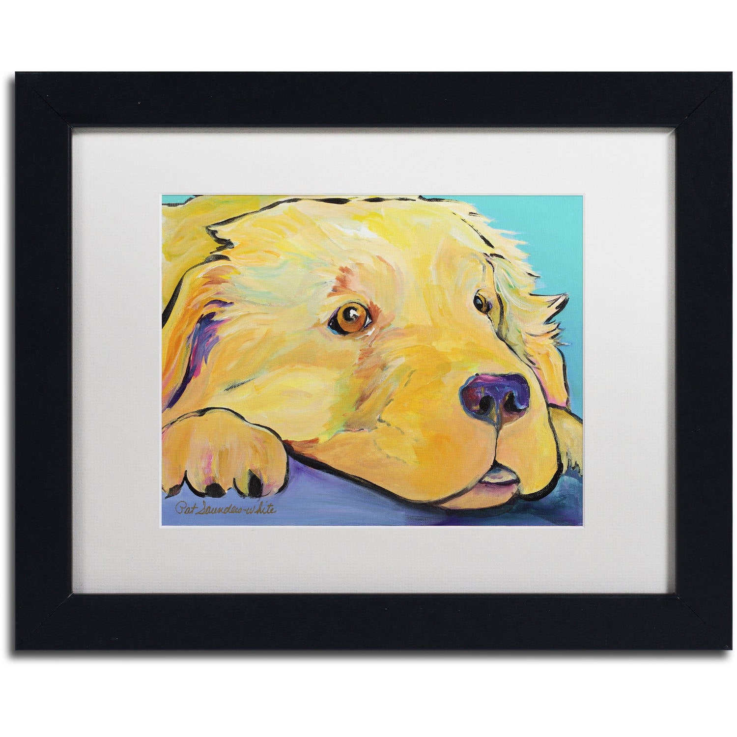 Trademark Fine Art "Baby" Canvas Art by Pat Saunders-White, White Matte, Black Frame