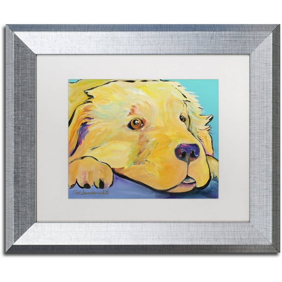 Trademark Fine Art "Baby" Canvas Art by Pat Saunders-White, White Matte, Silver Frame