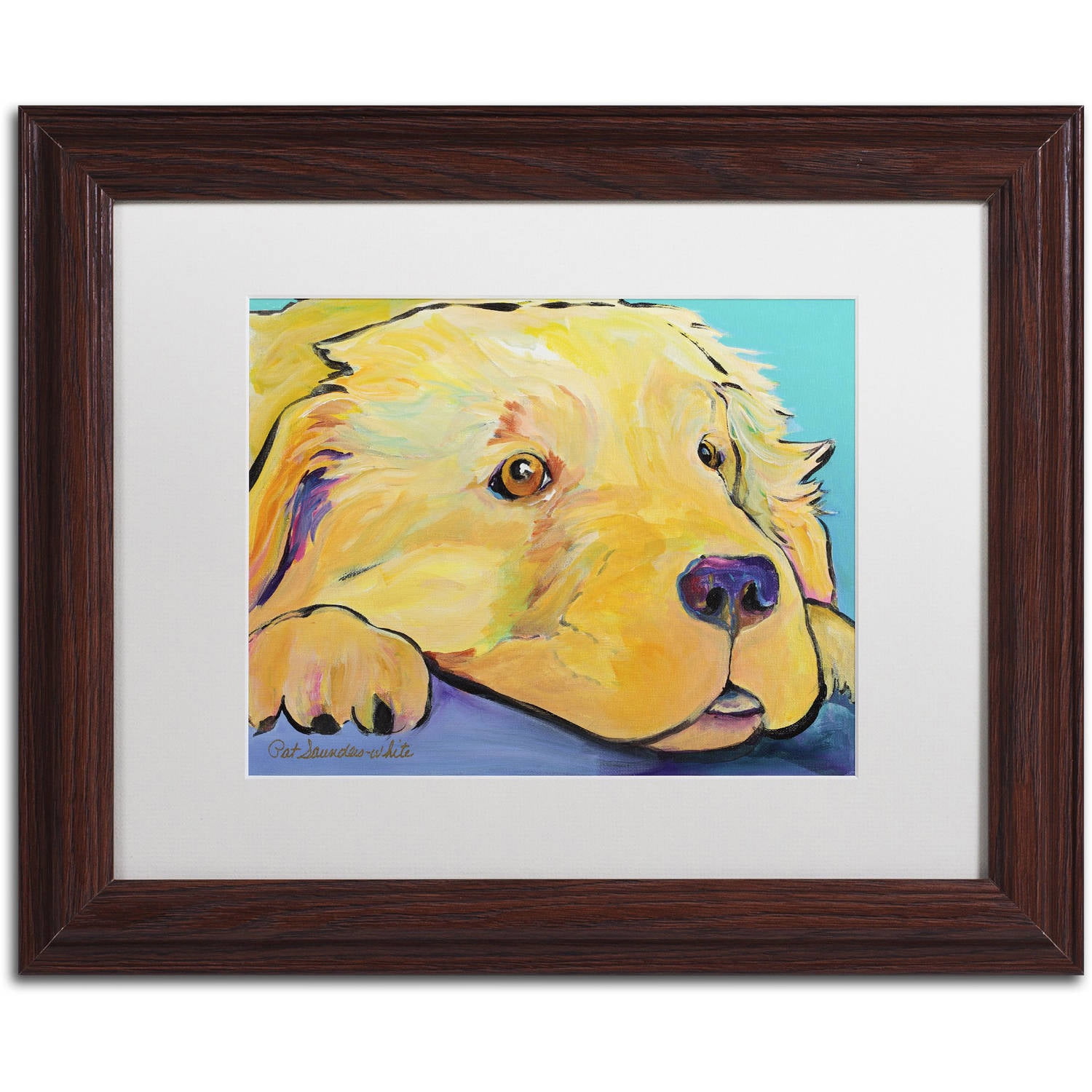 Trademark Fine Art "Baby" Canvas Art by Pat Saunders-White, White Matte, Wood Frame