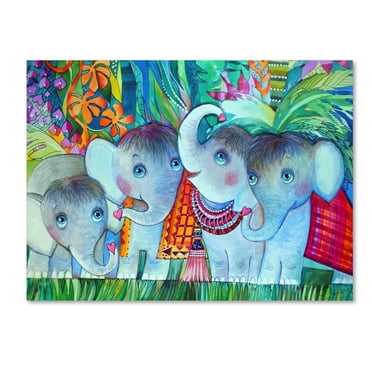 Trademark Fine Art 'Baby Elephant' Canvas Art by Oxana Ziaka