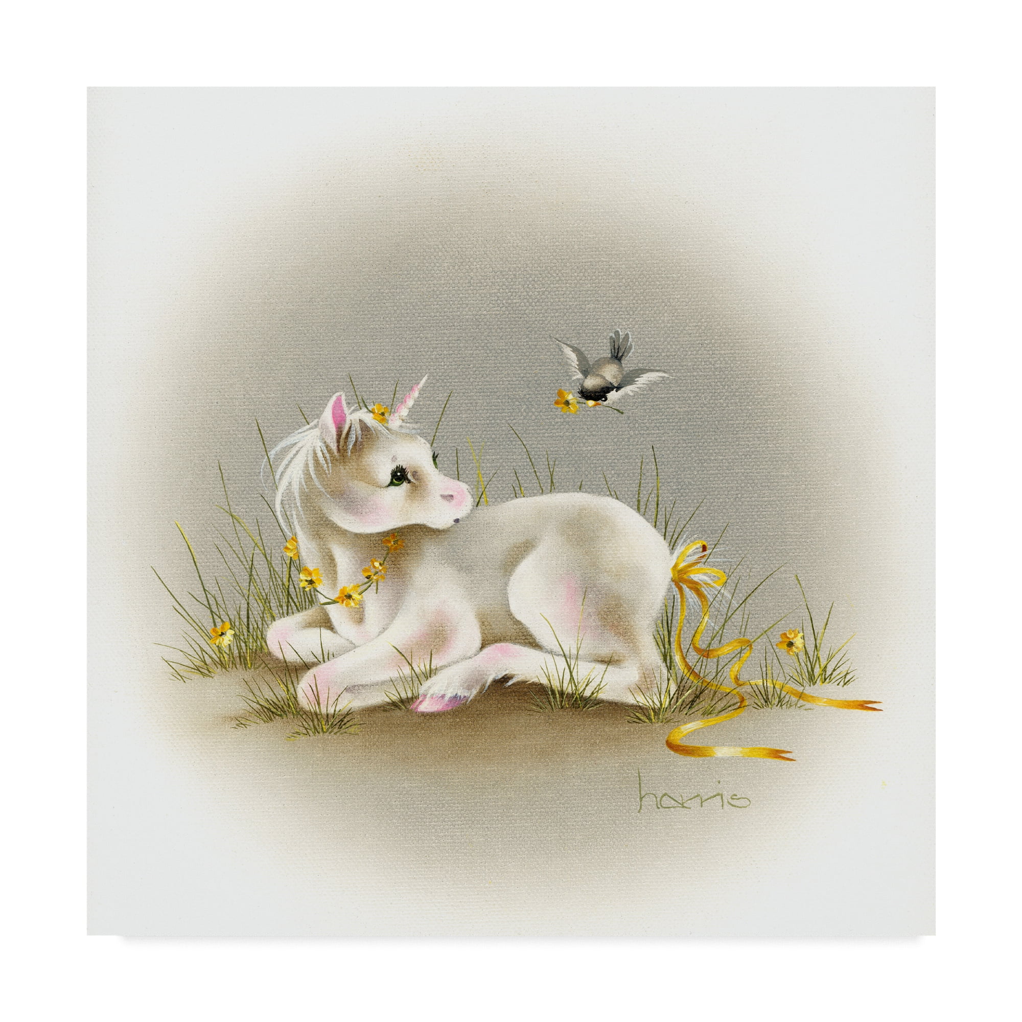 Trademark Fine Art 'Baby Unicorn' Canvas Art by Peggy Harris