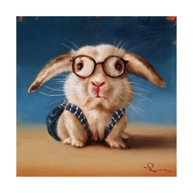 Trademark Fine Art 'Back to school Rabbit' Canvas Art by Lucia Hefferna