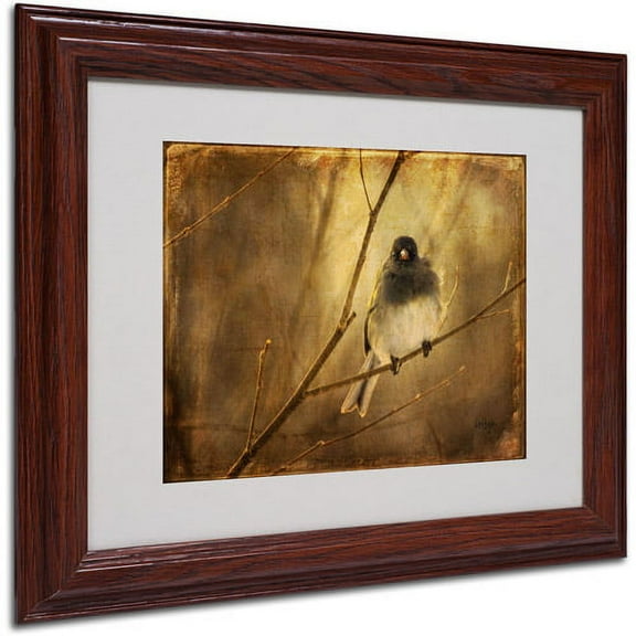 Trademark Fine Art 'Backlit Birdie Being Buffeted' Matted Framed Art by Lois Bryan