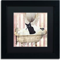 Trademark Fine Art "Bad Cat II" Canvas Art by Color Bakery Black Matte, Black Frame
