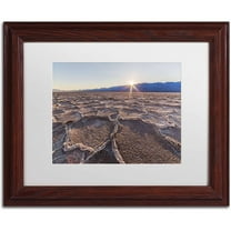 Trademark Fine Art "Badwater Sunset" Canvas Art by Pierre Leclerc, White Matte/Wood Frame