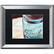 Trademark Fine Art "Ball Jar Ideal Peppers" Canvas Art by Jennifer Redstreake Black Matte, Silver Frame