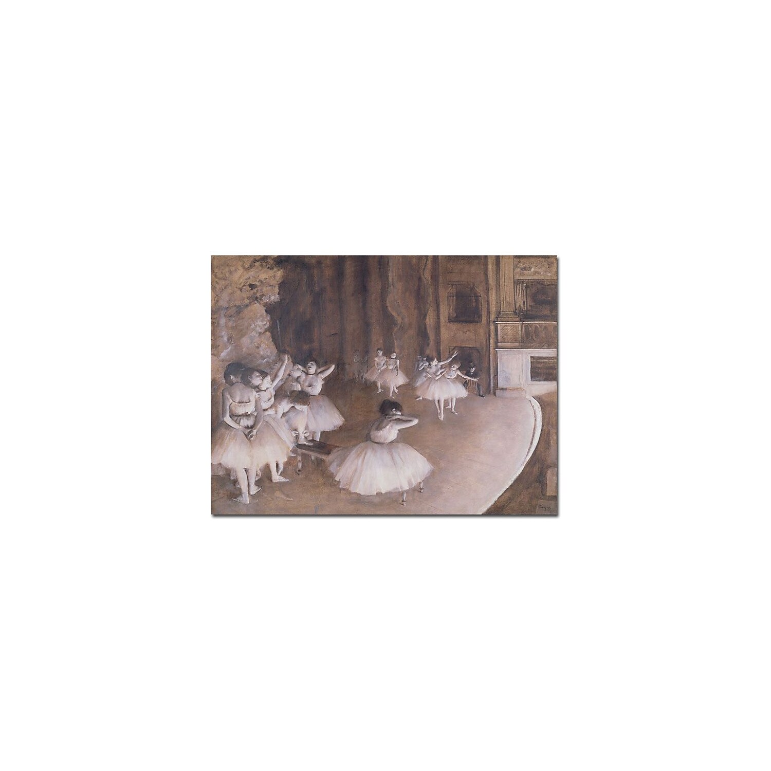 Trademark Fine Art "Ballet Rehearsal 1874" Canvas Art by Edgar Degas